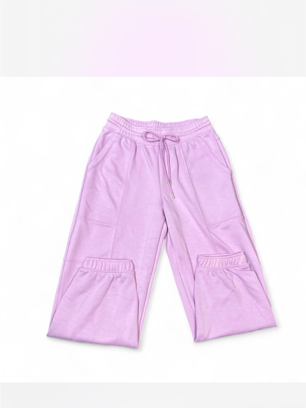 Lavender Drawstring Wide-Leg Jogger Pants